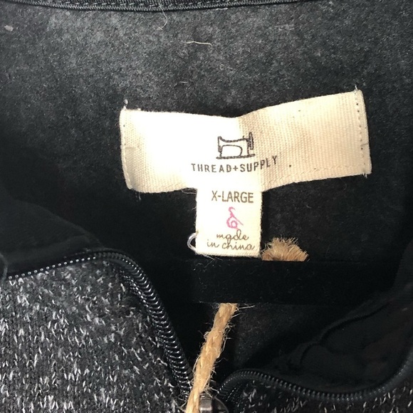 Thread & Supply Black Quarter-Zip Jacket NWT - Picture 2 of 8